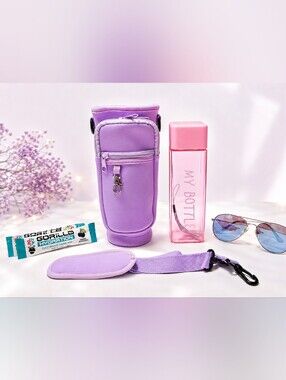 PURPLE TUMBLER HOLDER & WATER BOTTLE SET "NEW"💜🩷